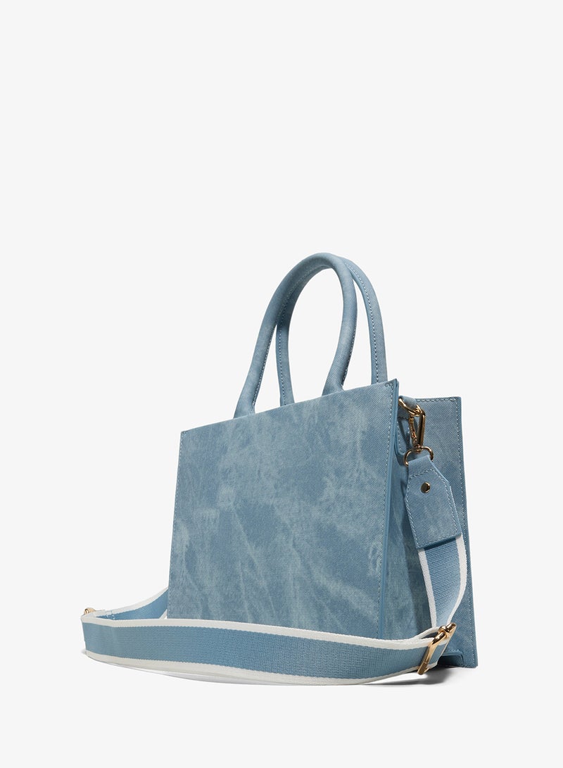 ALDO Paradise Embellished Denim Satchel Bag - Image 4